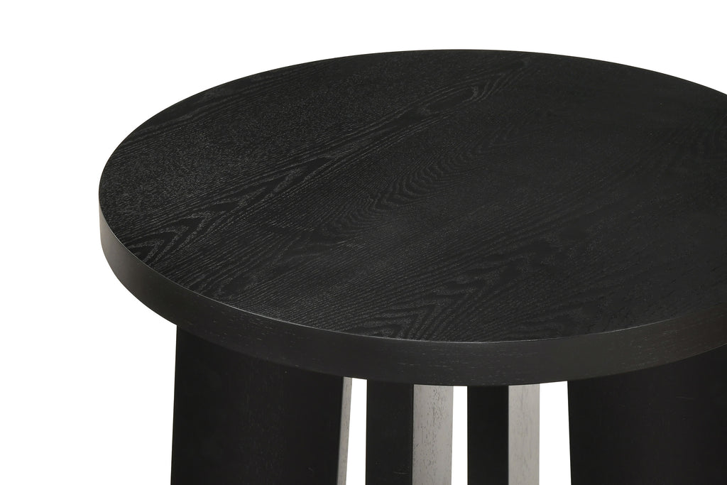 Strouse 47-inch Round Wood End Table Black