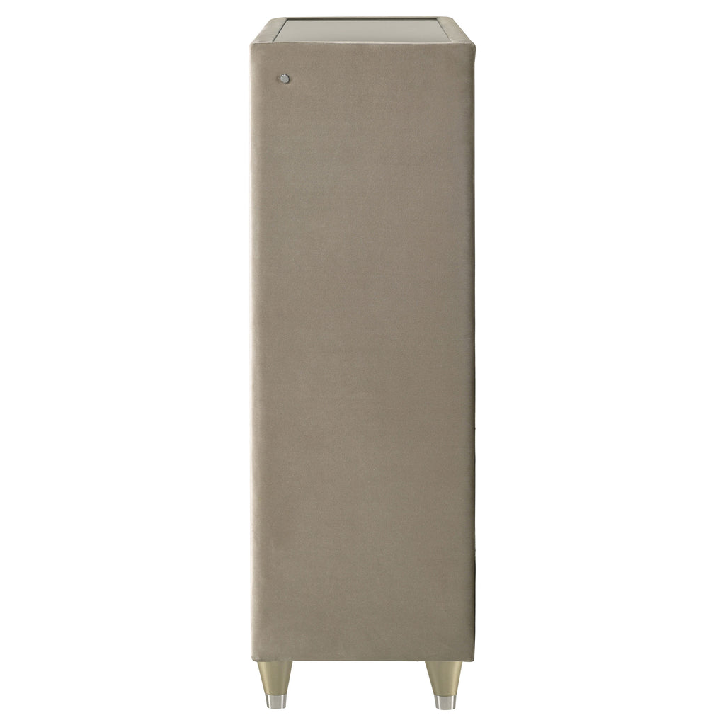 Lorient 5-drawer LED Chest of Drawers Ivory and Camel