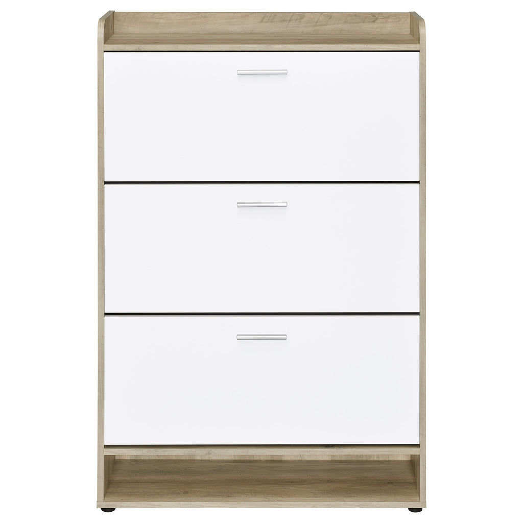 Denia 3-tier Engineered Wood Shoe Cabinet White