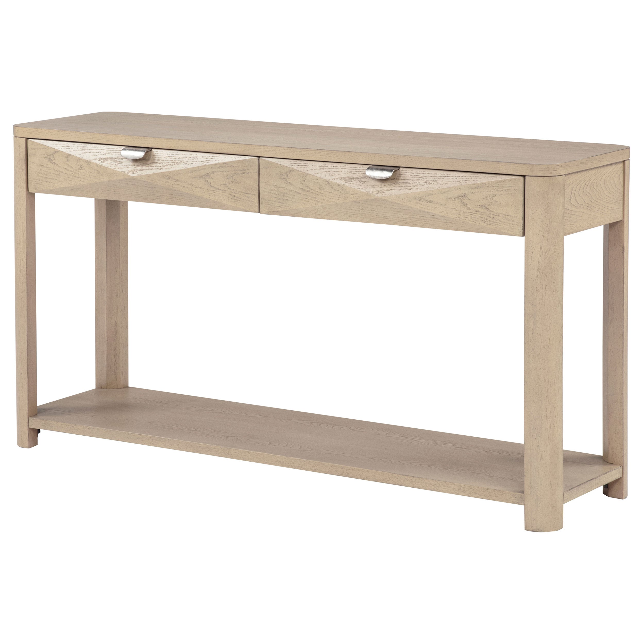 Marcelo Sofa Console Table with 2 Drawers and Shelf Light Elm