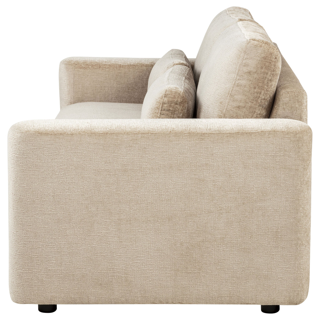 Amador Chenille Upholstered Track Arm Sofa Camel