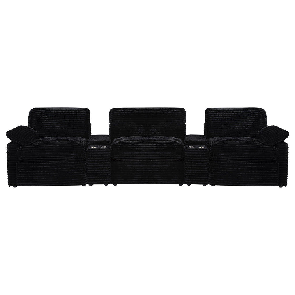 Collins 5-Piece Power Reclining Home Theater Seating Black