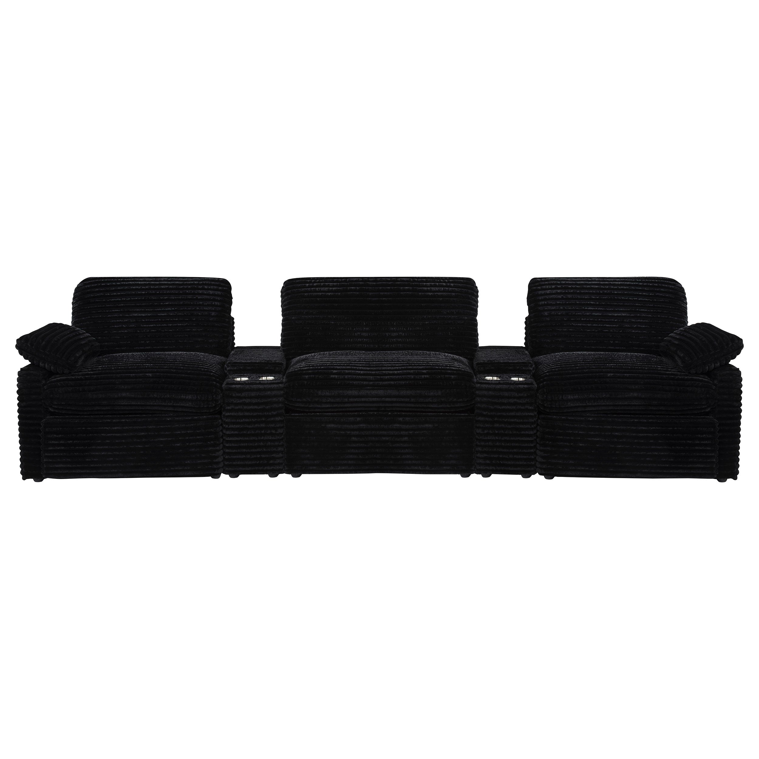 Collins 5-Piece Power Reclining Home Theater Seating Black