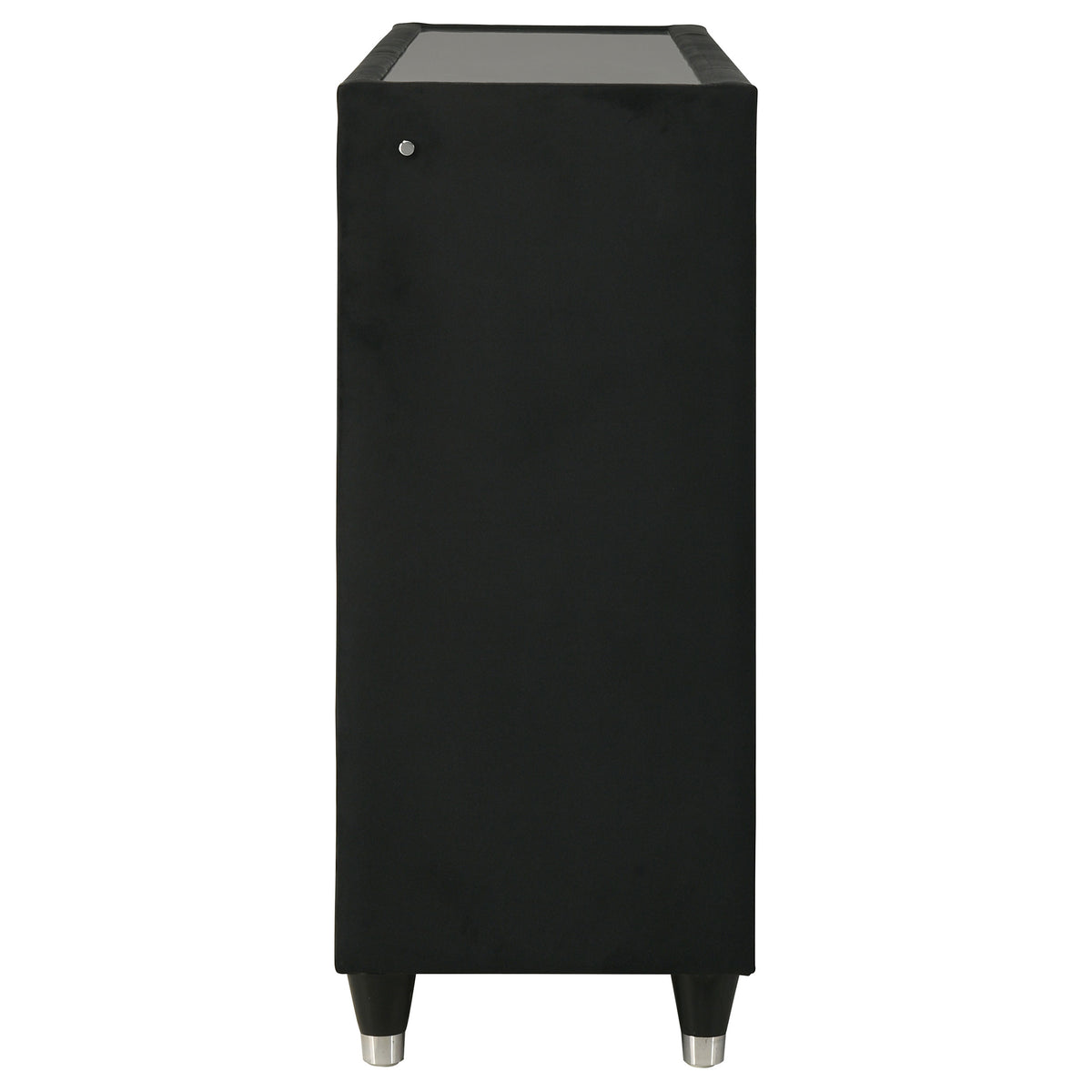 Ravenne 8-drawer Velvet Upholstered LED Dresser Cabinet Black