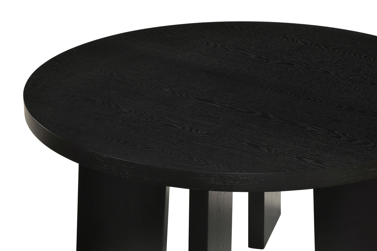 Strouse 47-inch Round Wood Coffee Table Black