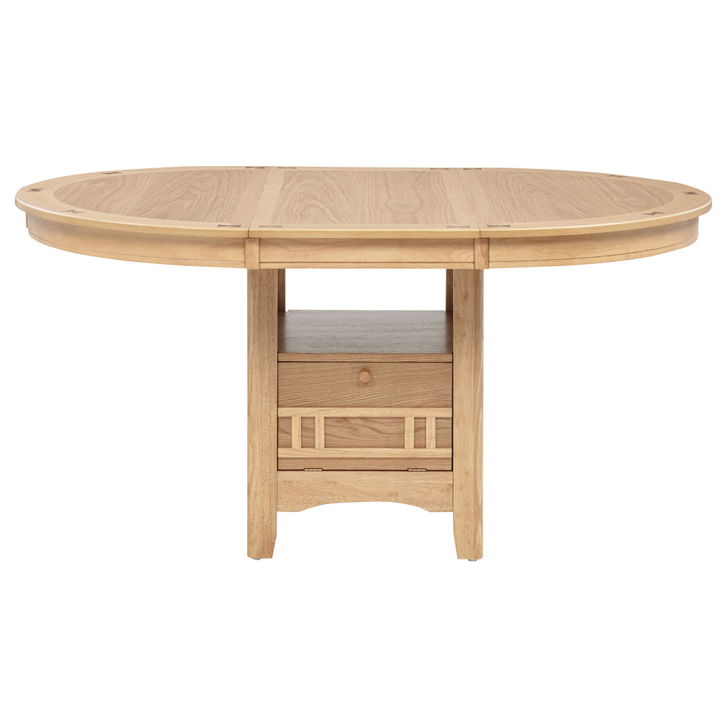 Lavon 5-piece Oval Extension Leaf Dining Set Light Oak