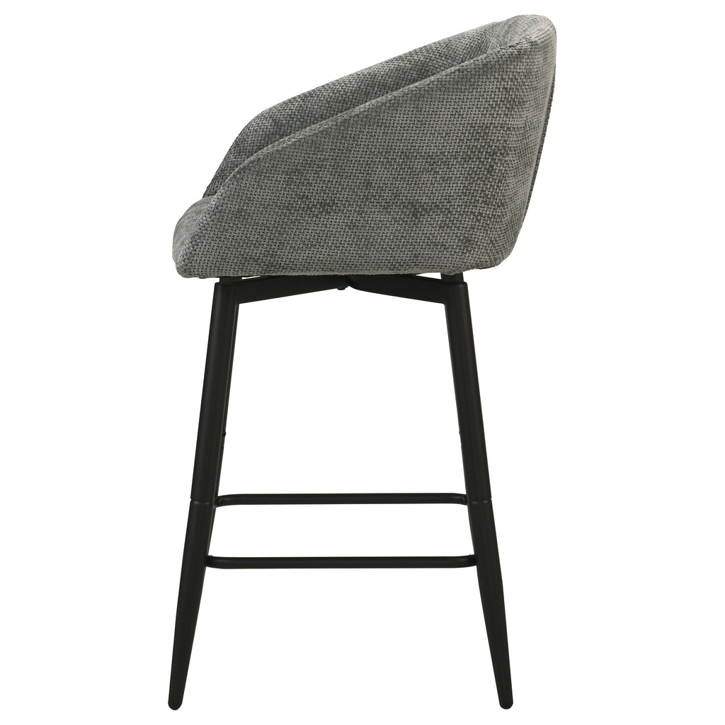 Rainer Fabric Upholstered Swivel Counter Height Chair Charcoal (Set of 2)