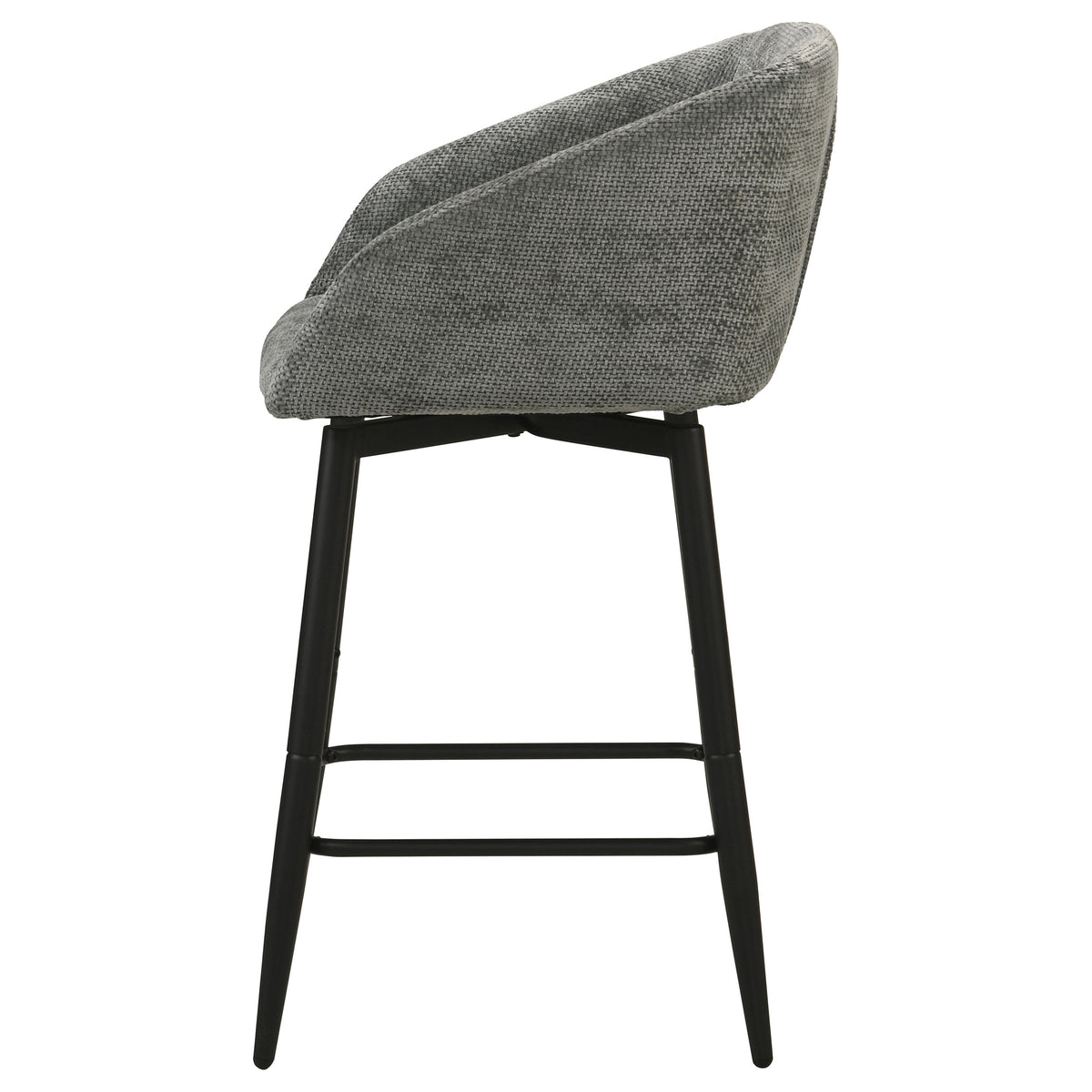 Rainer Fabric Upholstered Swivel Counter Height Chair Charcoal (Set of 2)