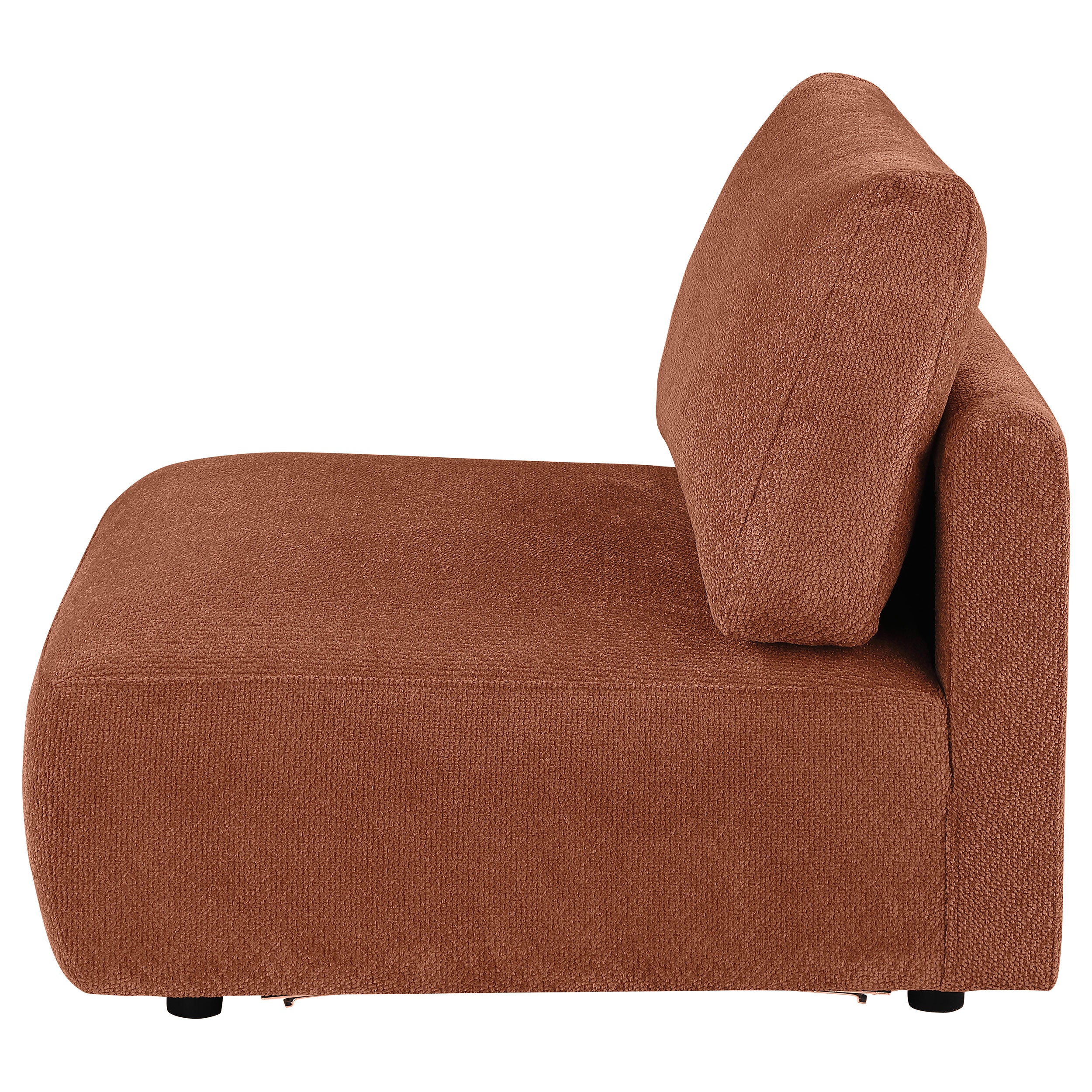 Elysia Fabric Upholstered Modular Armless Chair Coral