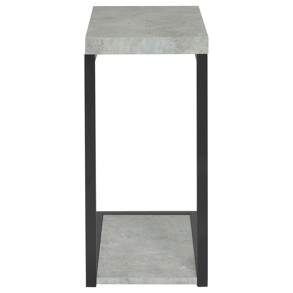 Beck Engineered Wood C-Shape Sofa Side Table Cement