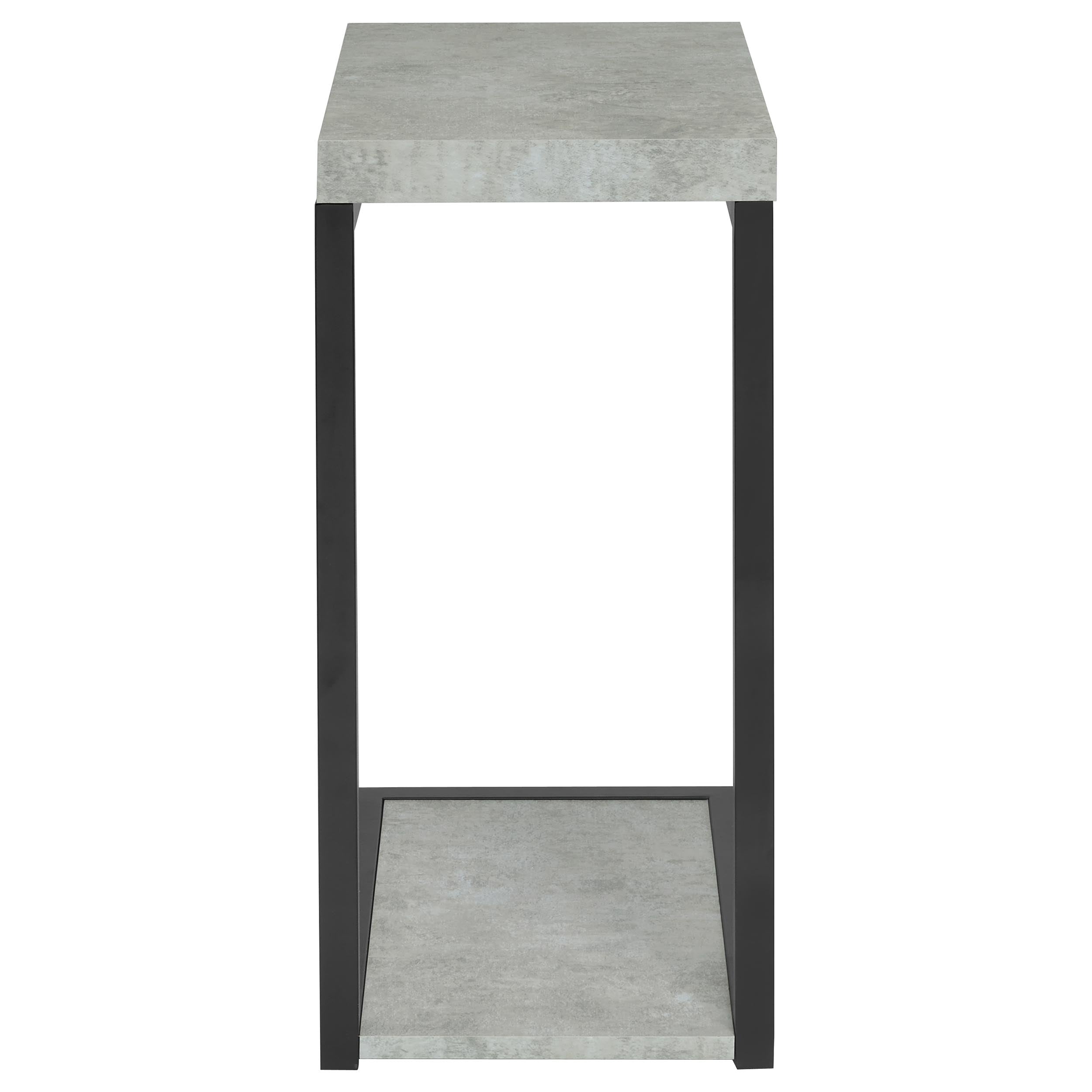 Beck Engineered Wood C-Shape Sofa Side Table Cement