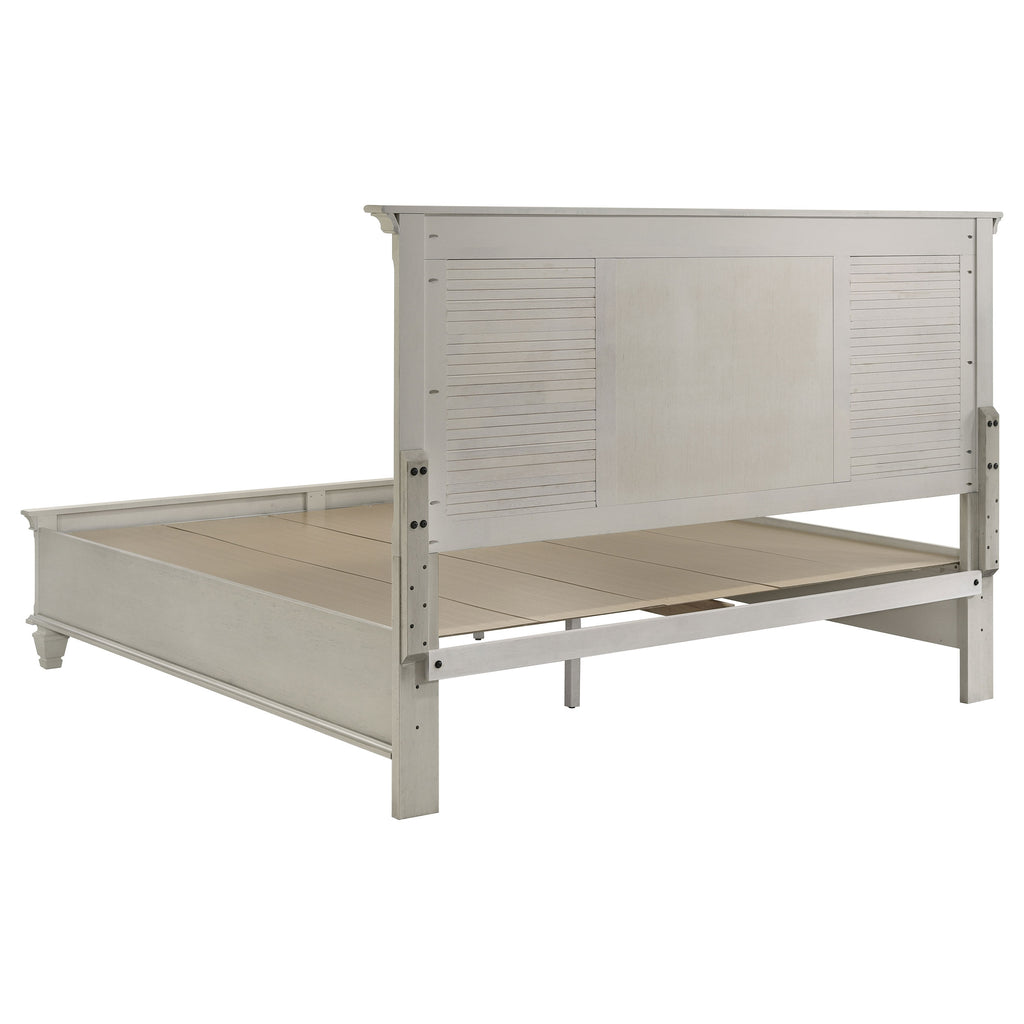 Franco Wood Eastern King Storage Panel Bed Distressed White