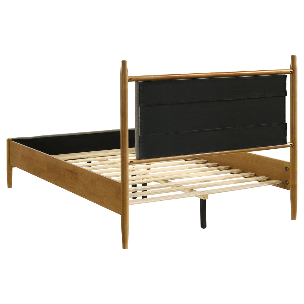 Mason 46-inch Full Panel Platform Bed Grey and Light Brown