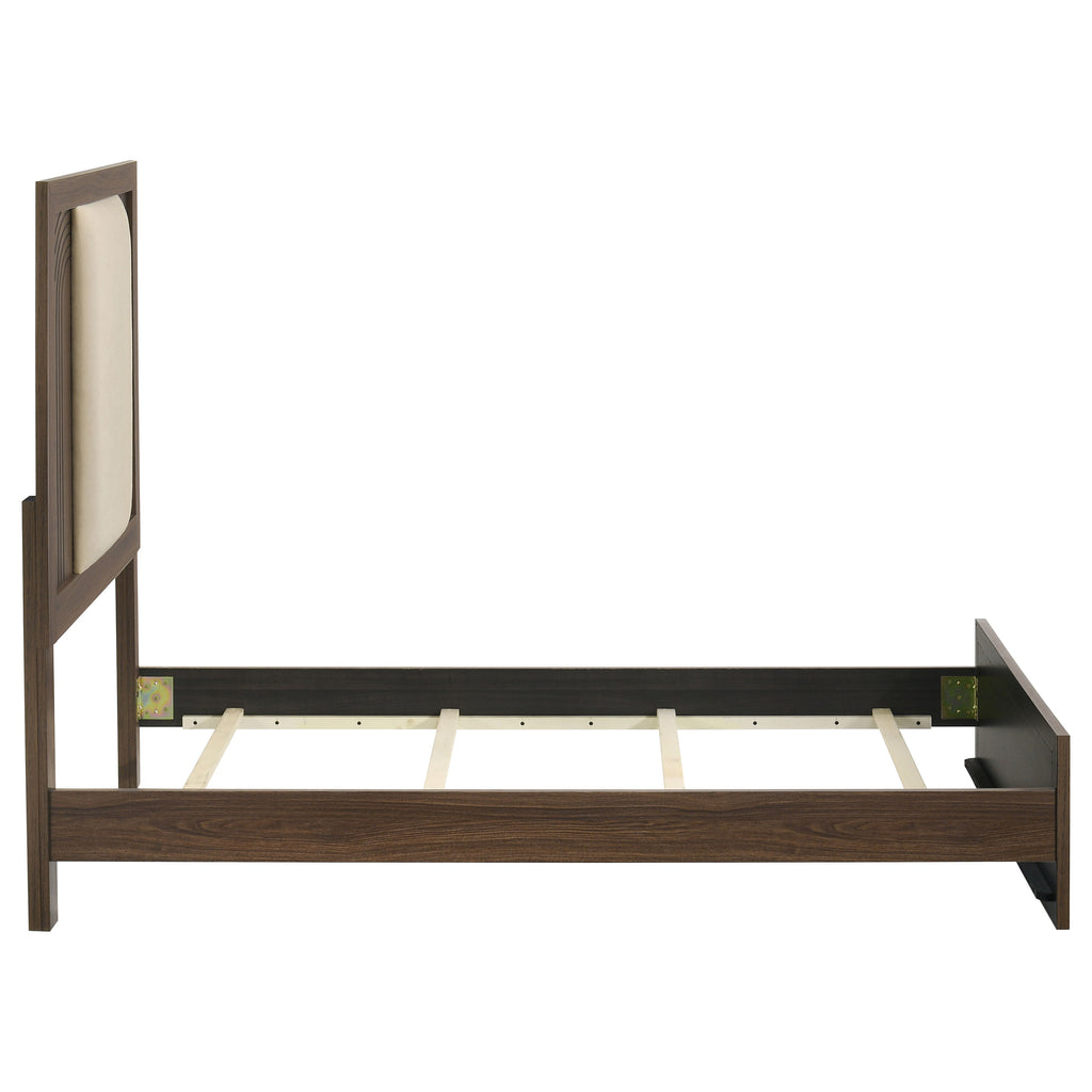 Etienne Twin Velvet Upholstered Panel Bed Walnut