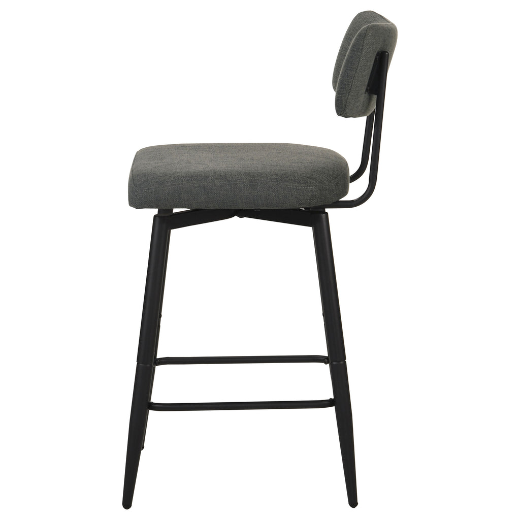 Levine Fabric Upholstered Swivel Counter Chair Grey (Set of 2)