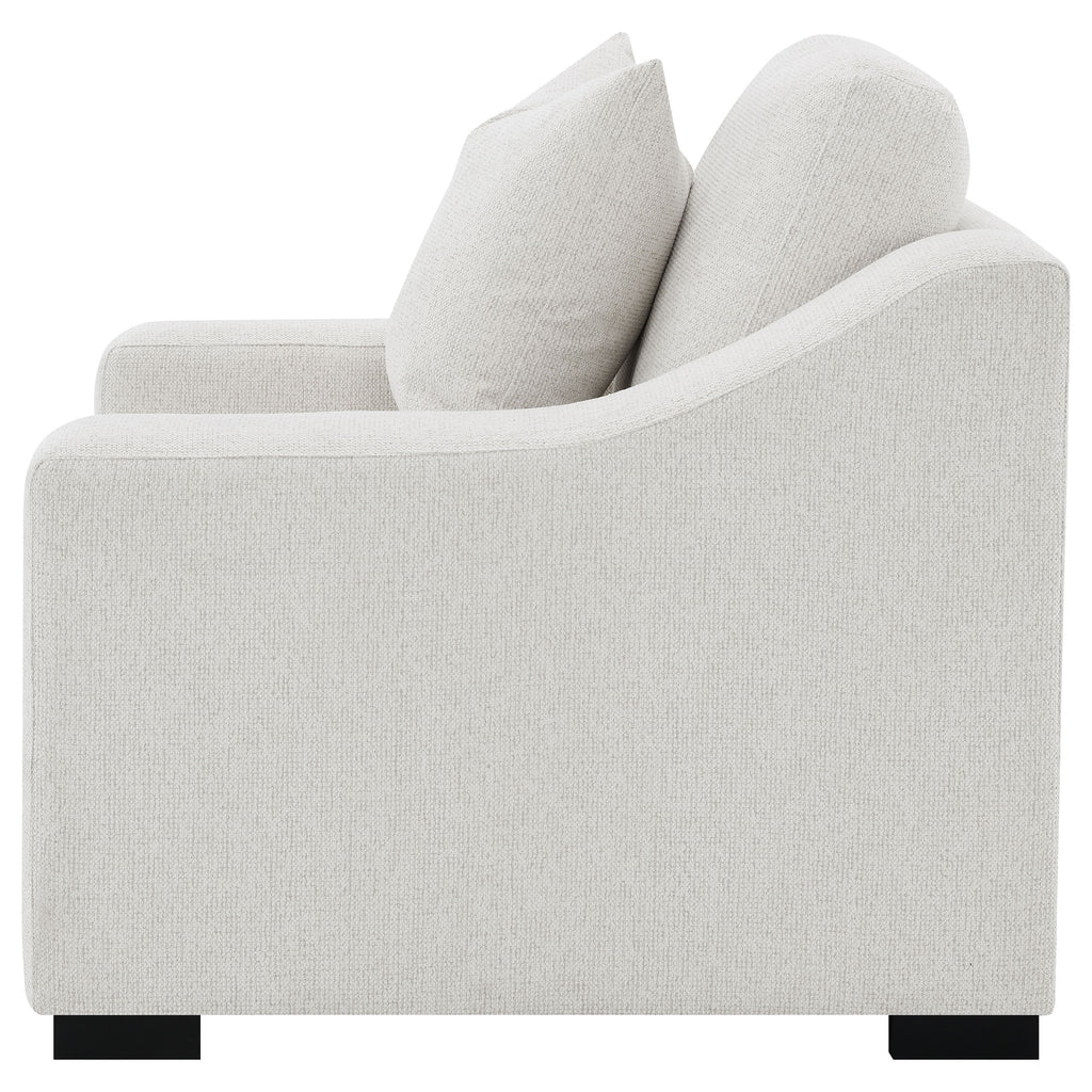 Ashlyn Fabric Upholstered Track Arm Accent Chair Sand