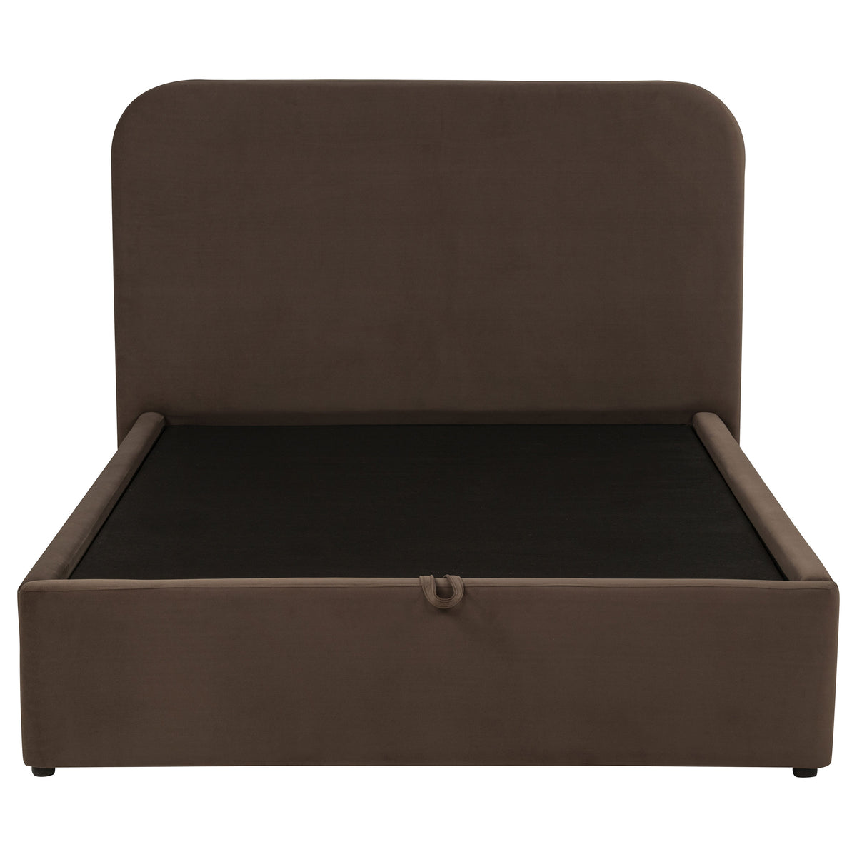 Anders Upholstered Full Storage Lift Platform Bed Chocolate