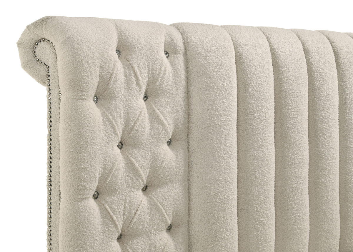 Sonya 4-piece Upholstered Eastern King Bedroom Set Ivory