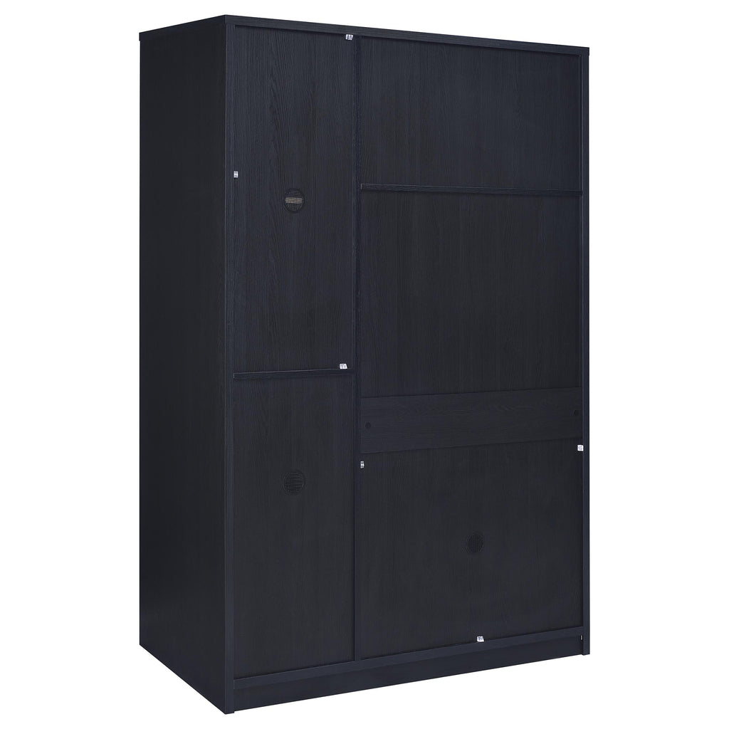 Cerda 3-door Bedroom Wardrobe Storage Cabinet Armoire Black