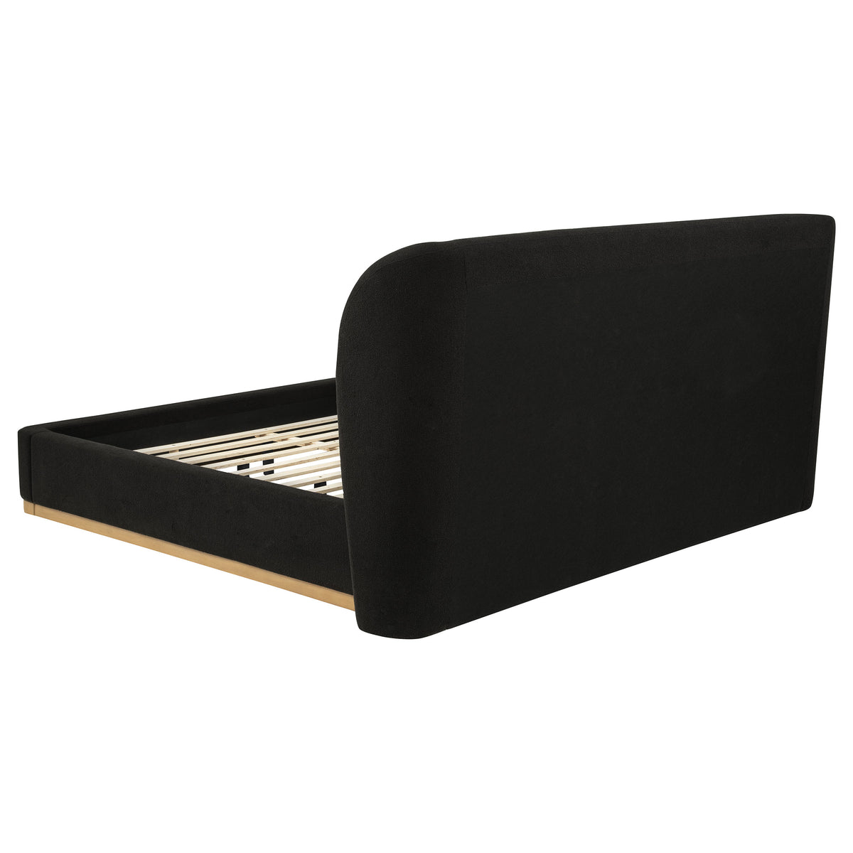 Blaire Upholstered Eastern King Wingback Platform Bed Black