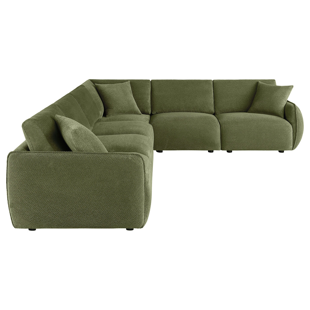 Elysia 6-piece Fabric Upholstered Modular Sectional Sofa Green