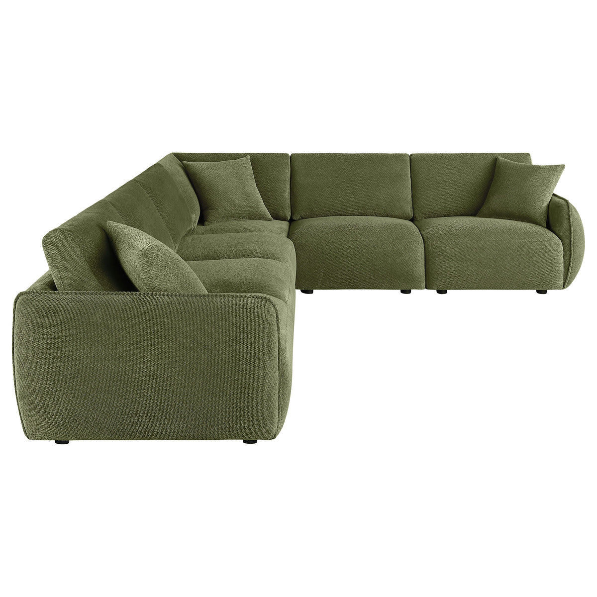 Elysia 6-piece Fabric Upholstered Modular Sectional Sofa Green