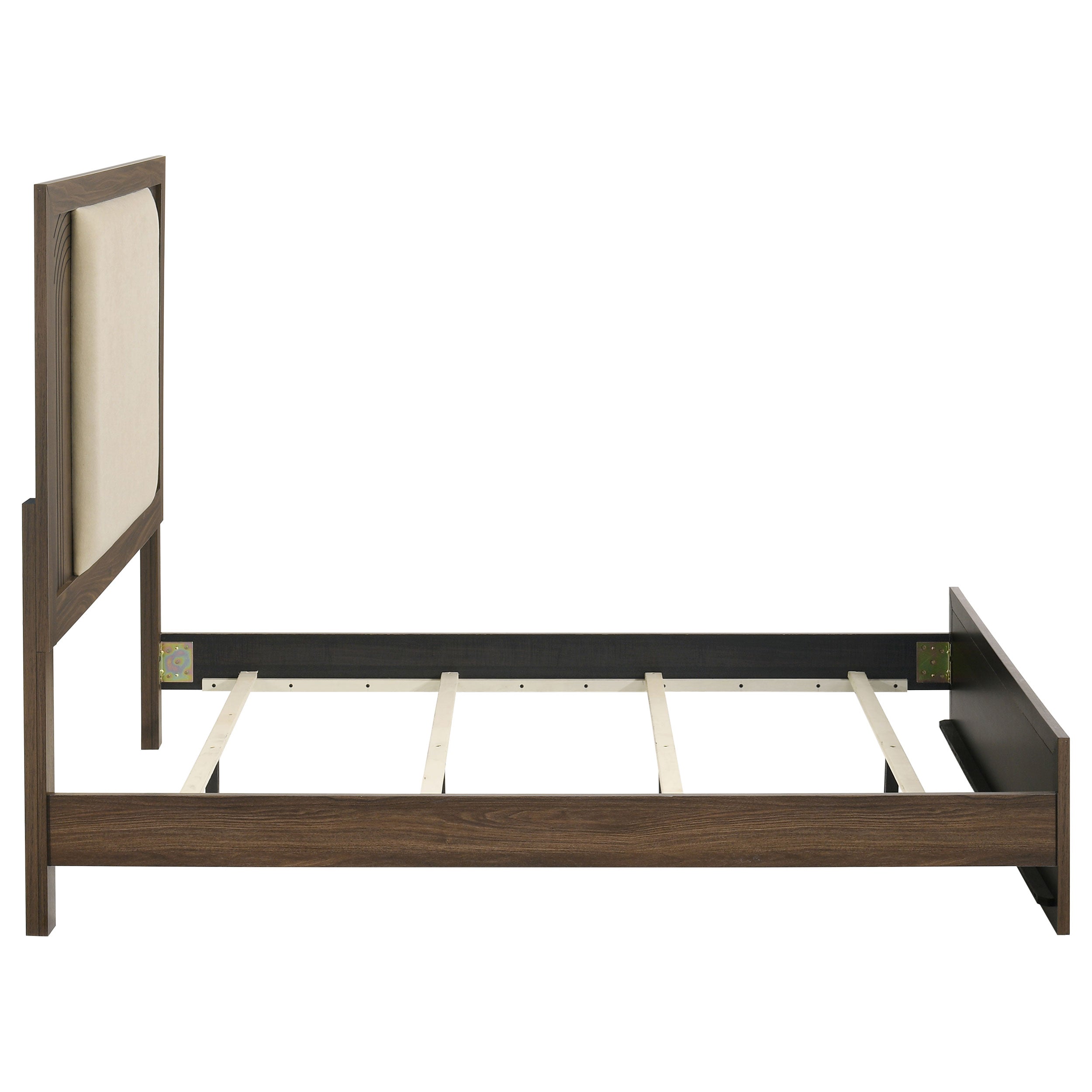 Etienne Full Velvet Upholstered Panel Bed Walnut