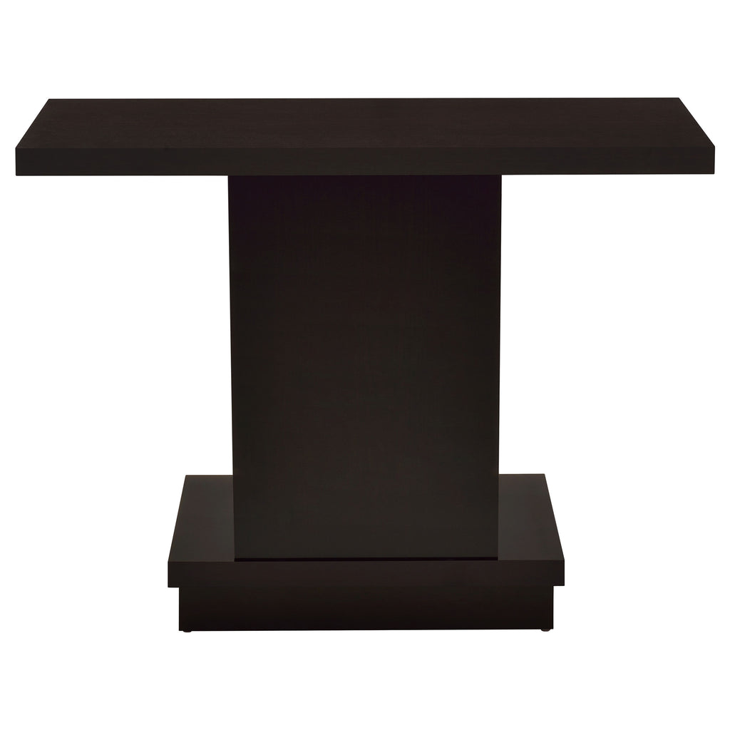 Reston Engineered Wood Pedestal Console Table Cappuccino