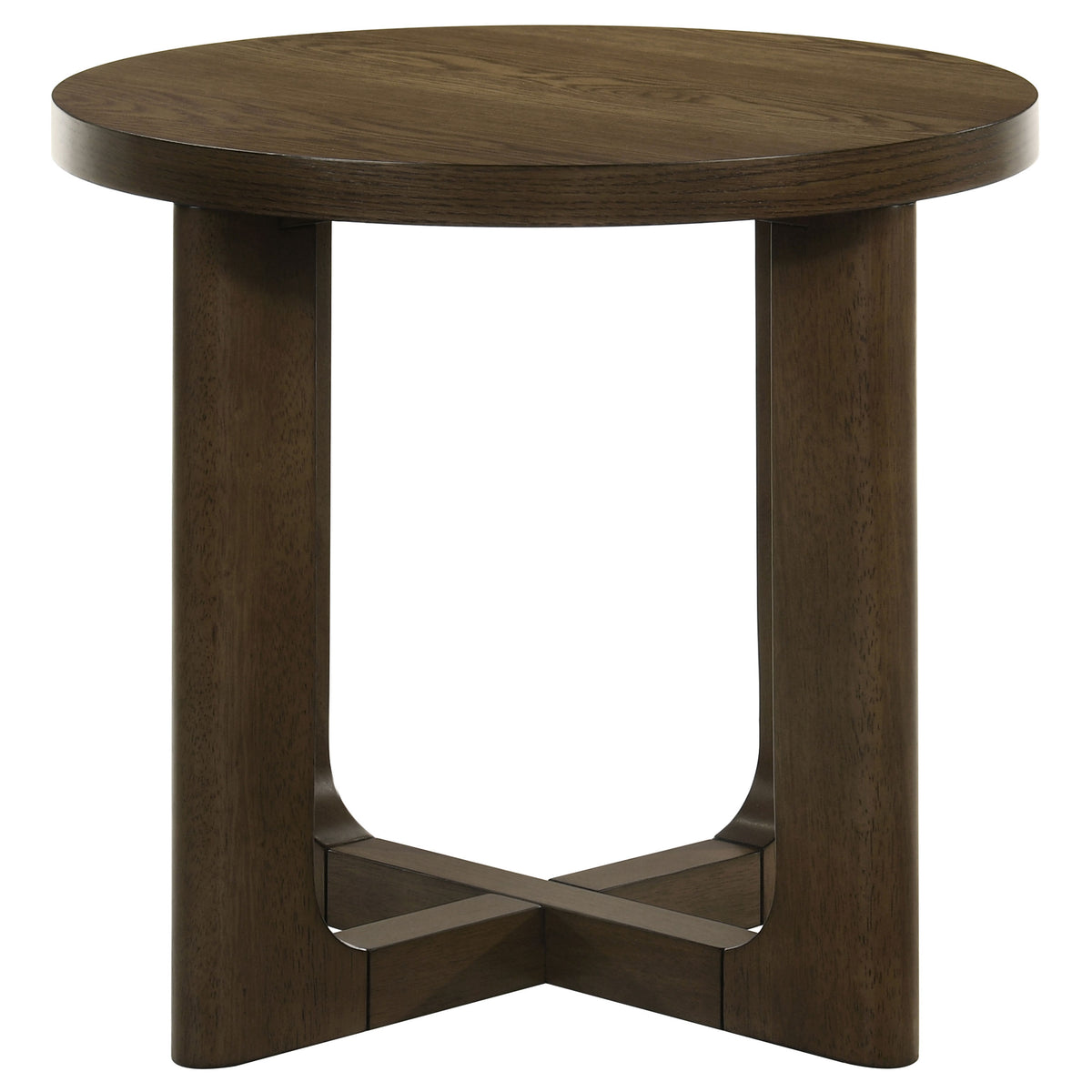 Kessler 2-piece Round Sculptural Wood Coffee Table Set Brown