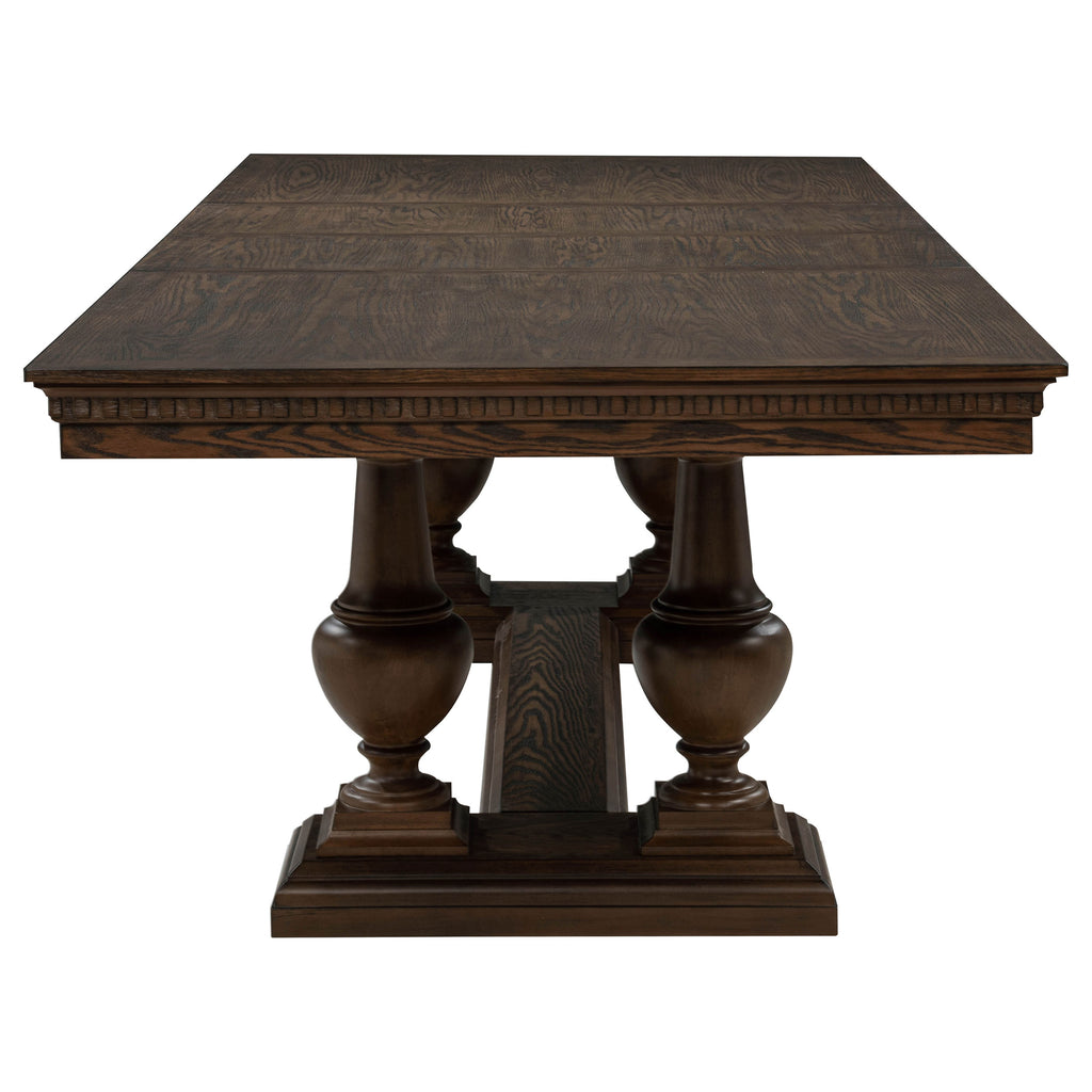 Ridgewell 9-piece Rectangular Trestle Dining Set Dark Oak