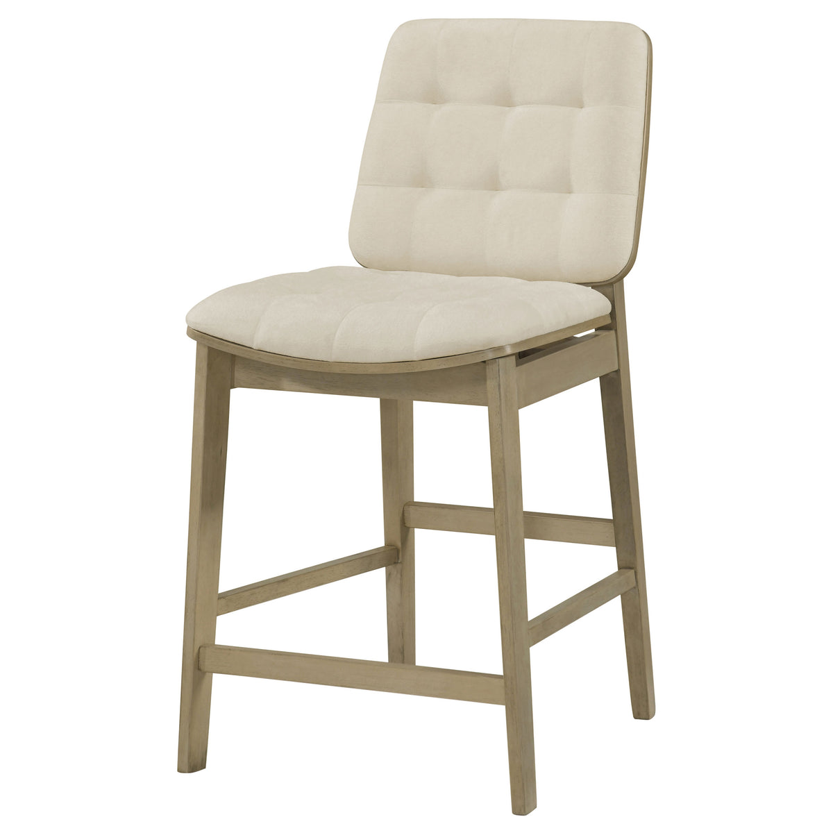 Redbridge Upholstered Counter Chair Cream and Natural Oak (Set of 2)