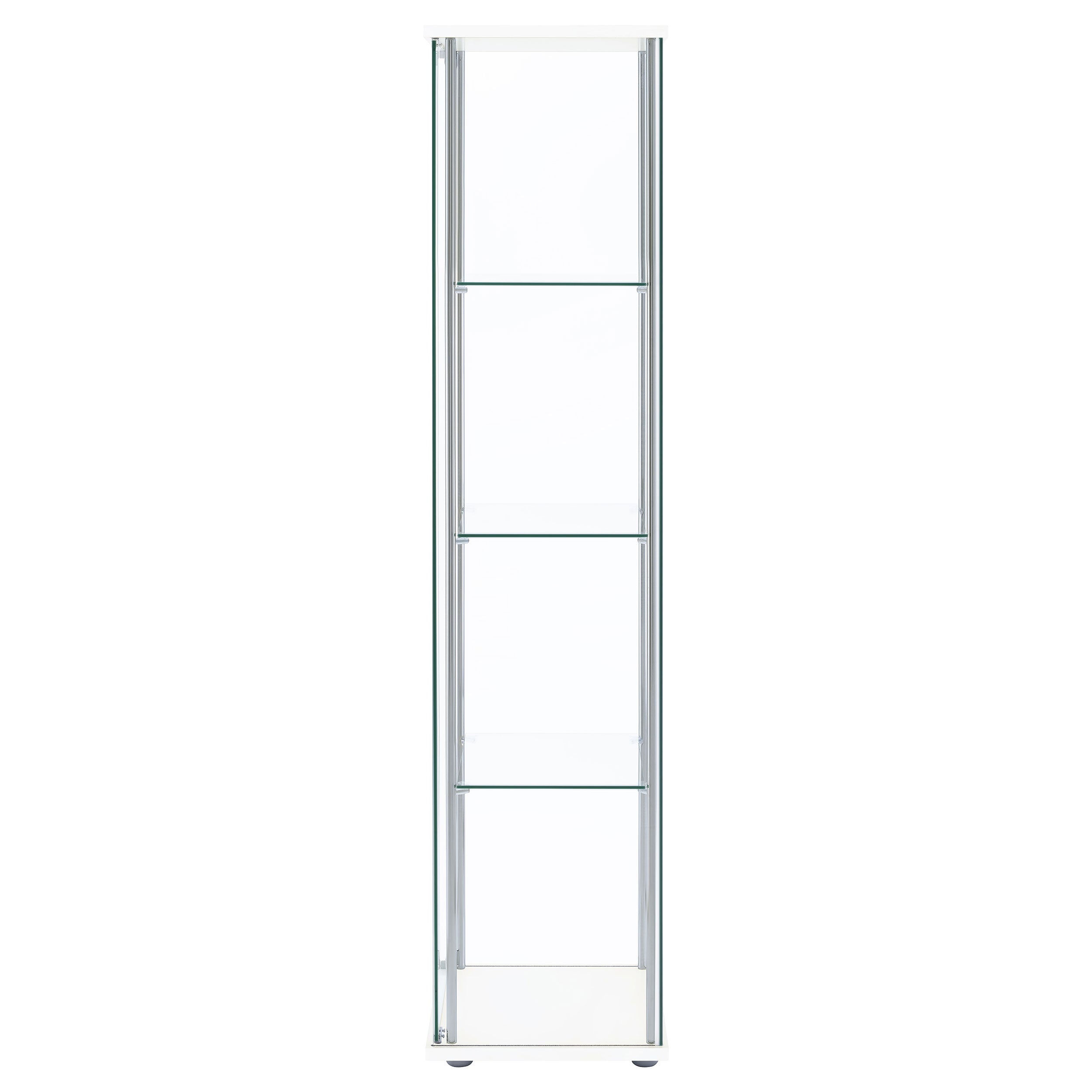 Bellatrix 3-shelf Clear Glass Curio Cabinet White