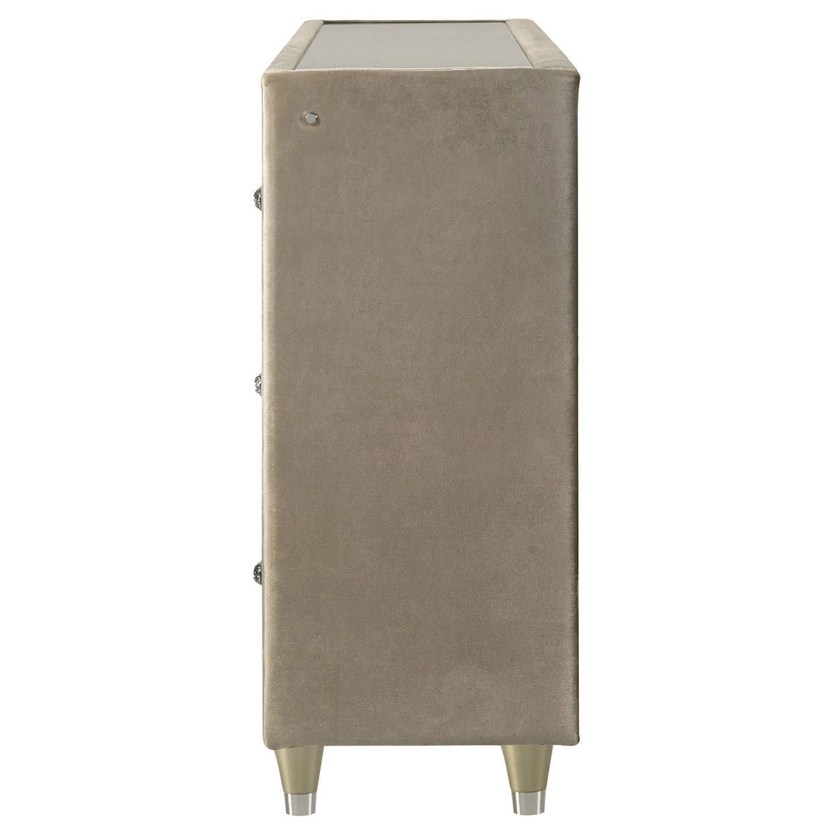 Lorient 8-drawer LED Bedroom Flame Box Dresser Ivory Camel
