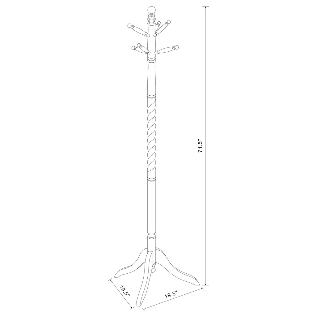 Riona 6 Hook Freestanding Wood Coat Rack Hat Hanger Merlot