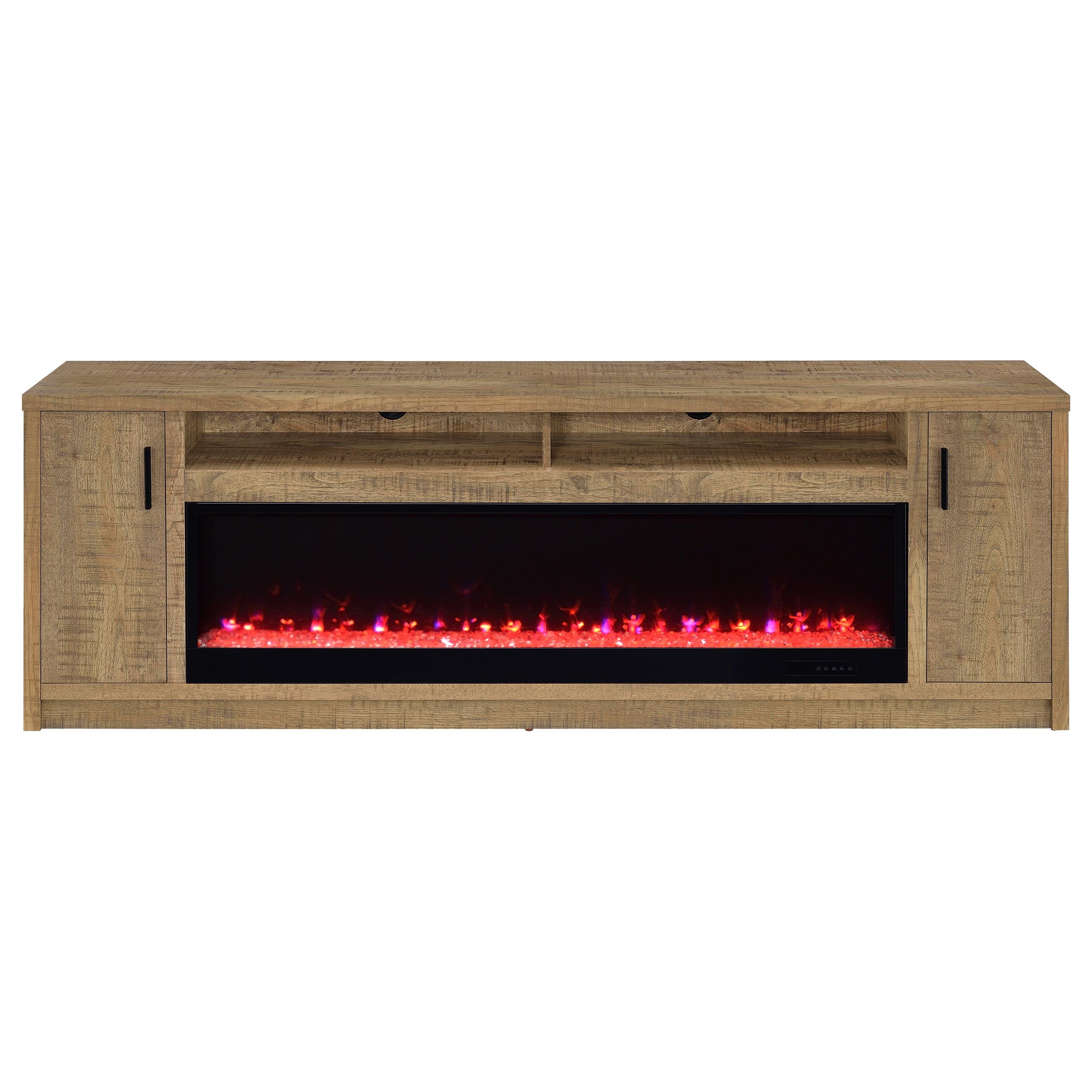 Eddy 79-inch 2-door TV Stand Fireplace Media Console Mango