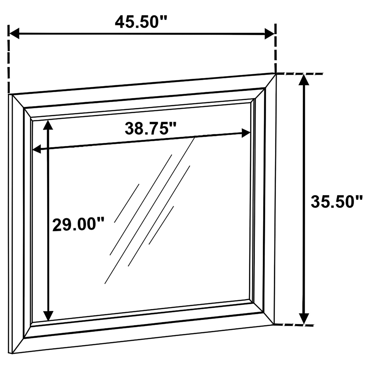 Atlas Bedroom Dresser Mirror Dark Oak