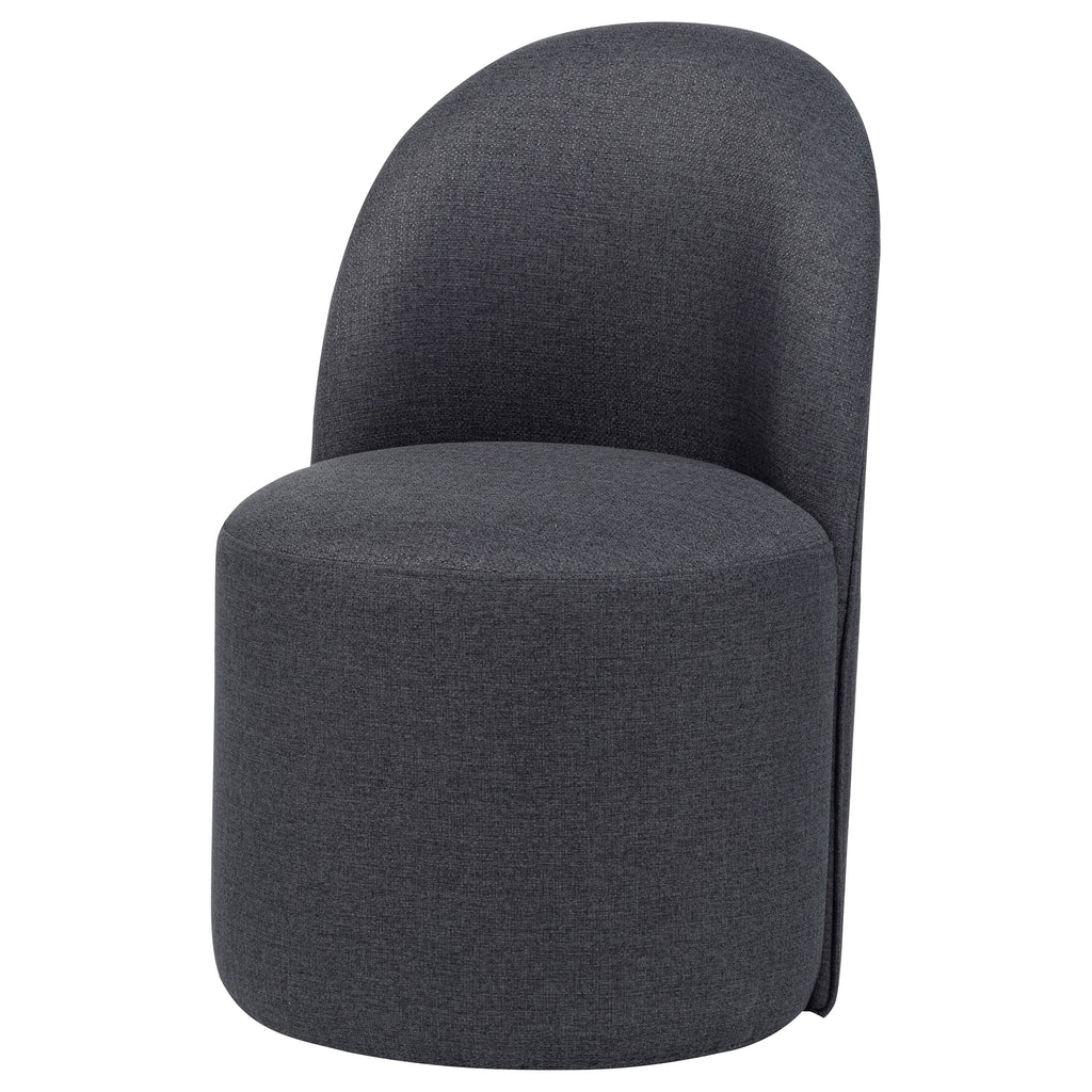 Aubrey Upholstered Barrel Dining Side Chair Charcoal (Set of 2)
