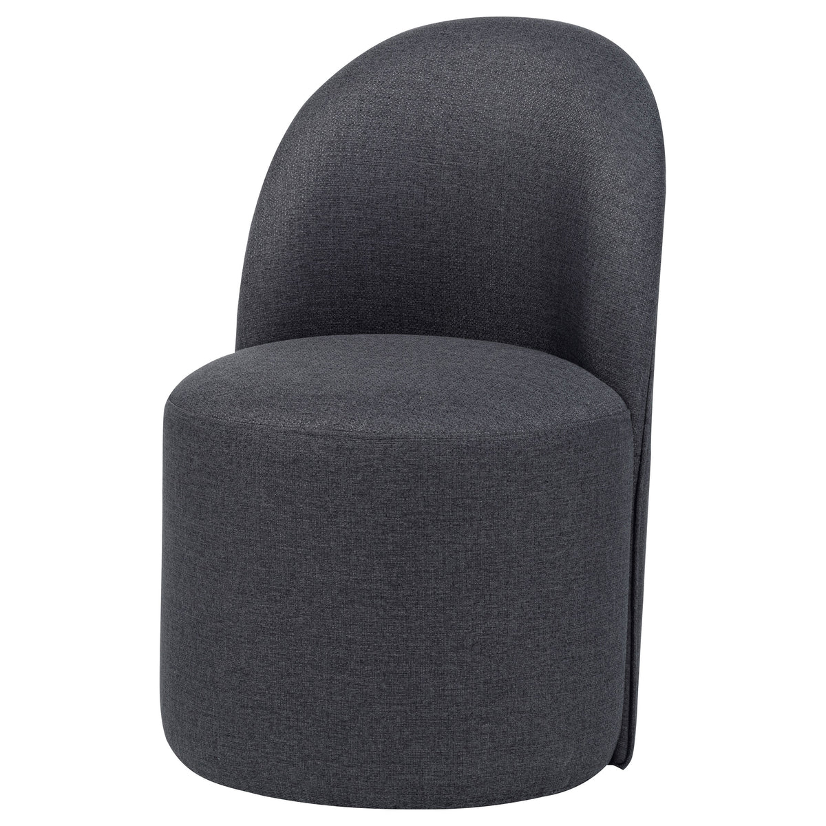Aubrey Upholstered Barrel Dining Side Chair Charcoal (Set of 2)
