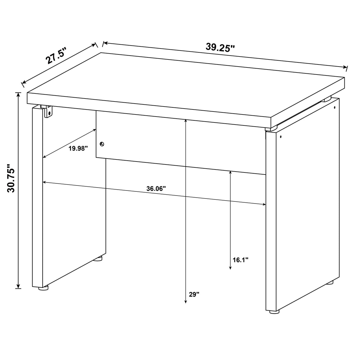 Skylar 39-inch Engineered Wood Writing Desk Cappuccino
