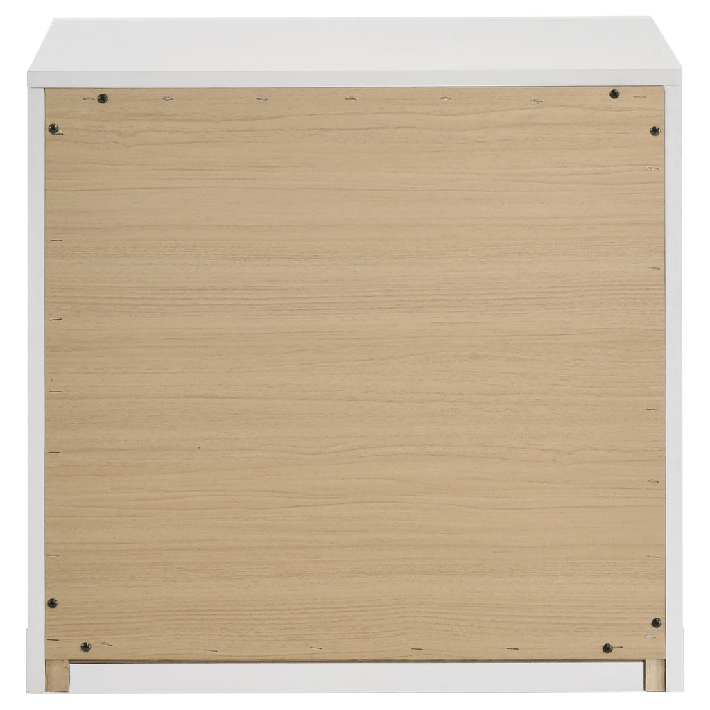 Ines 2-drawer Nightstand Bedside Table White High Gloss