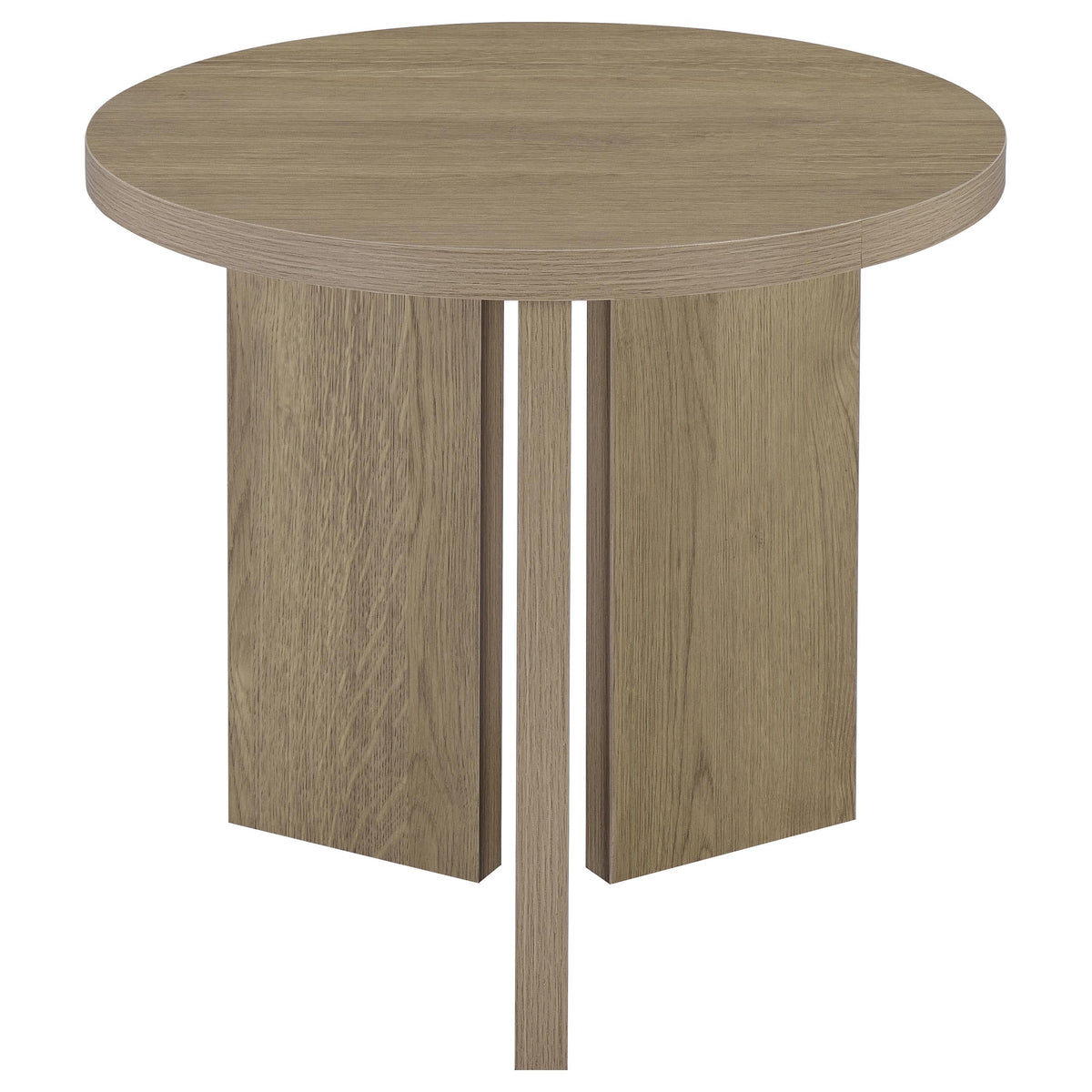 Aragon Round Panel Base End Table Latte