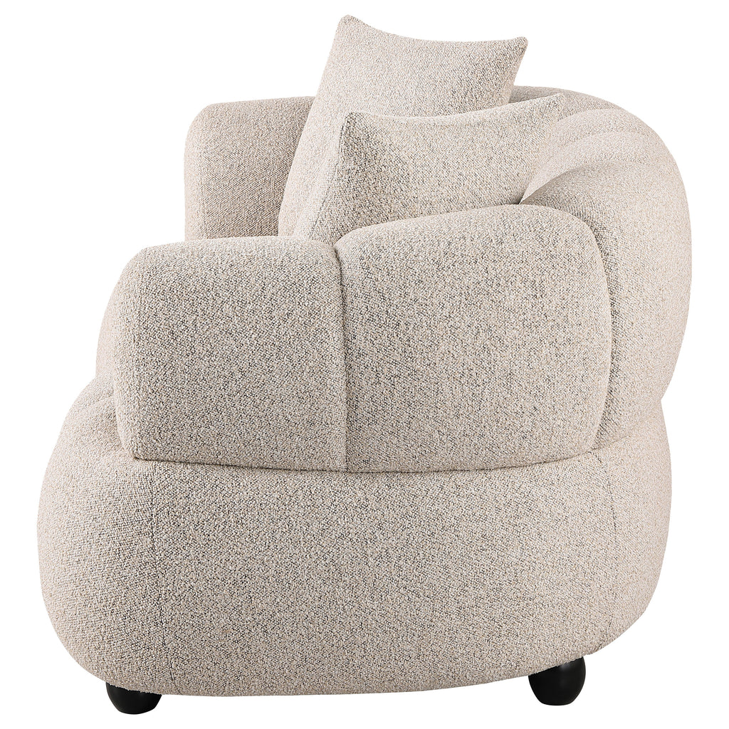 Whitney Contemporary Channel Tufted Woven Fabric Upholstered Loveseat