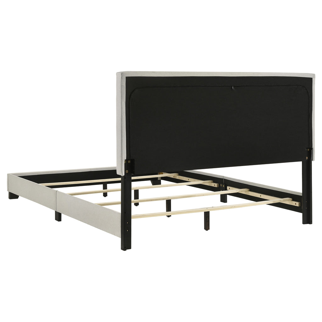 Dorian Fabric Upholstered Queen Panel Bed Cream