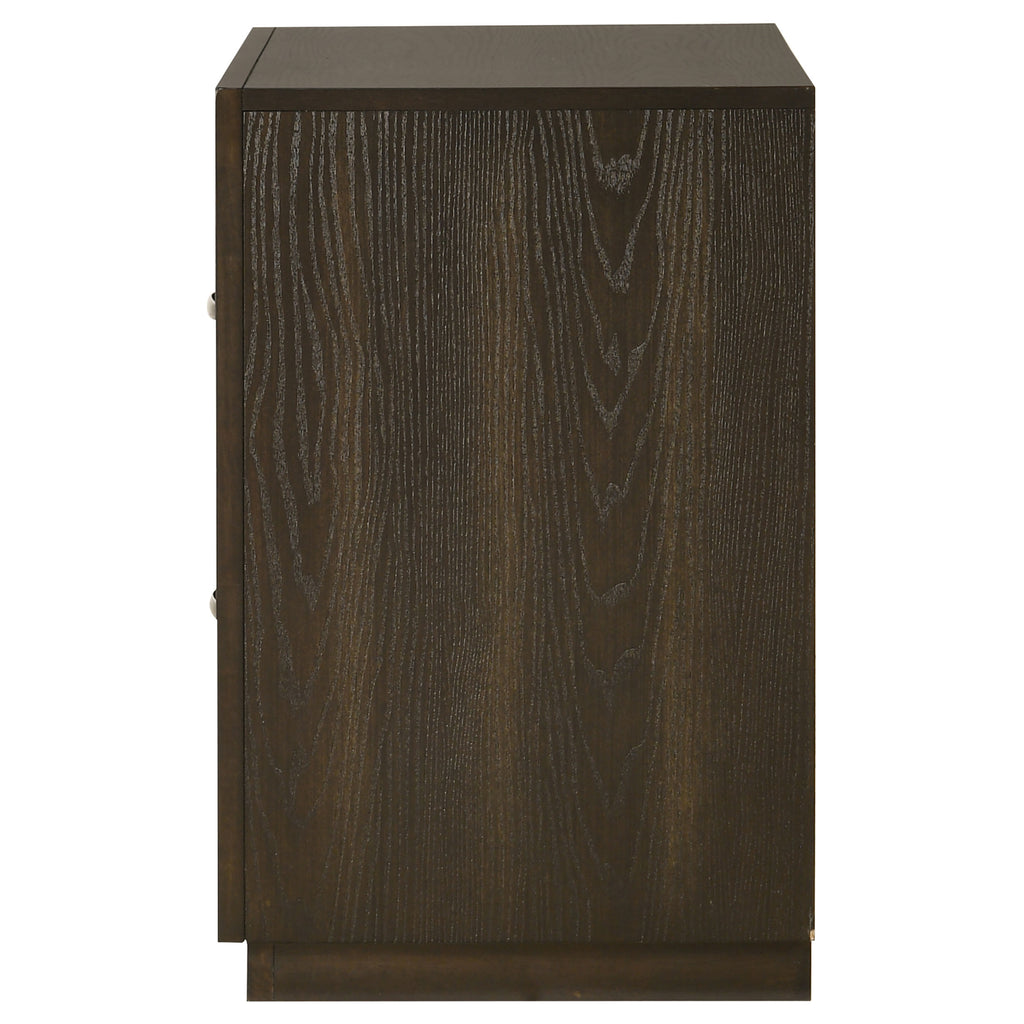 Atlas 2-drawer Bedroom Nightstand Bedside Table Dark Oak