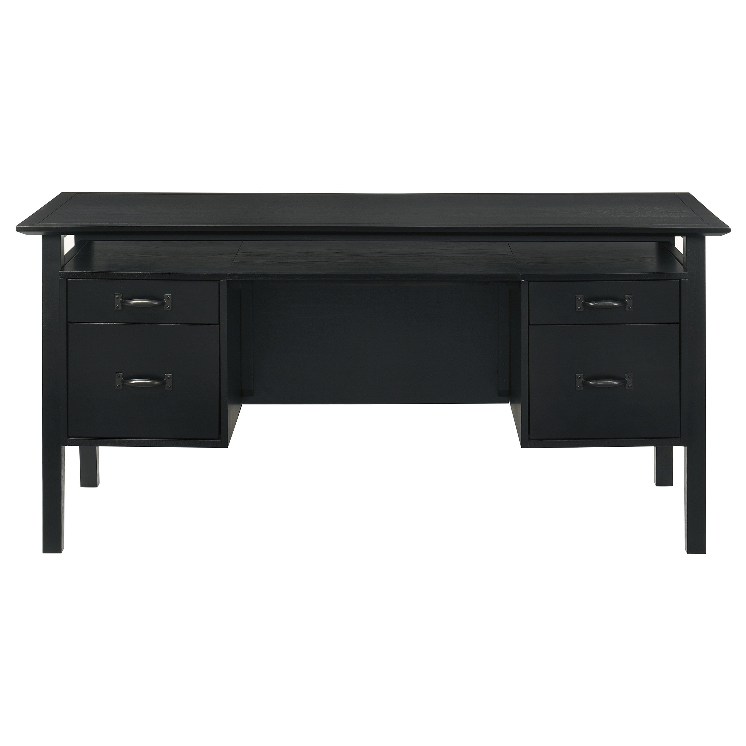 Goodson 64-inch 4-Drawer Double Pedestal Computer Desk Black