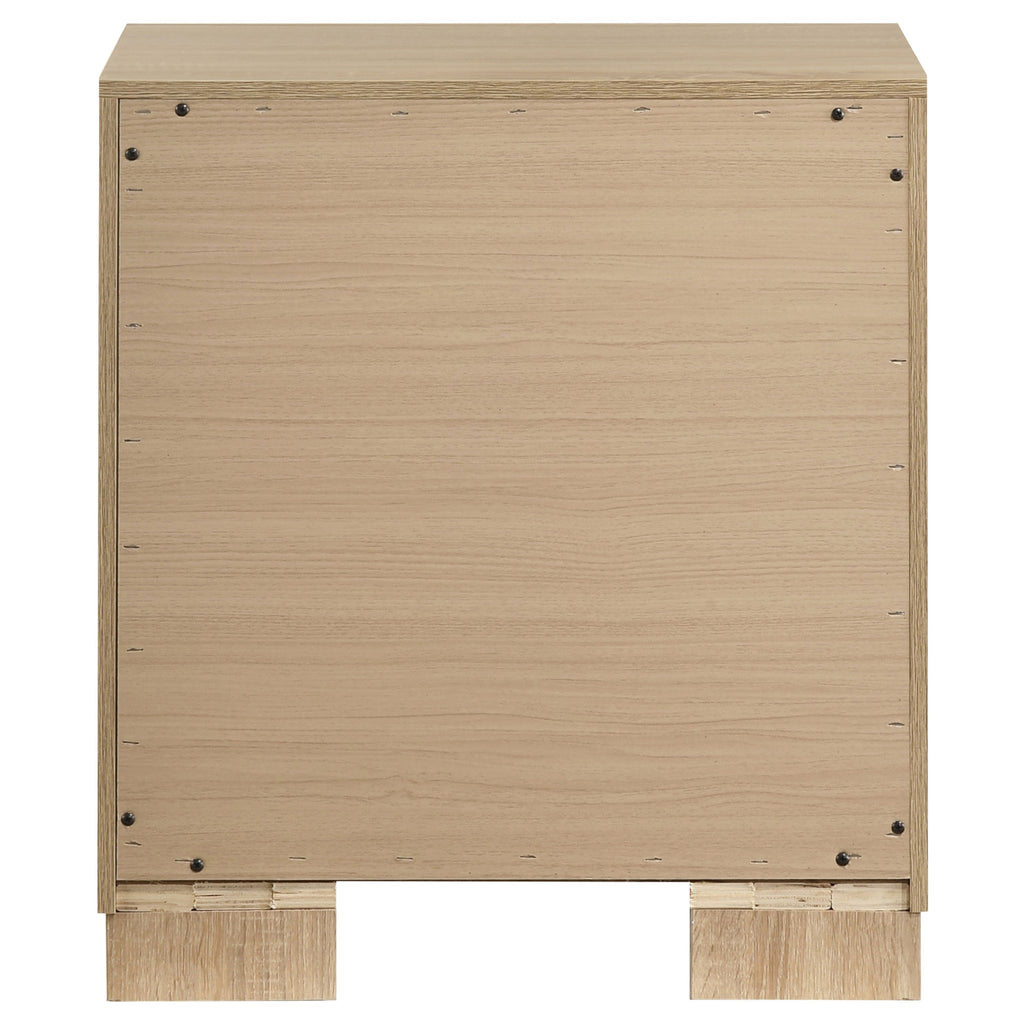 Arielle 2-drawer Bedroom Nightstand with Casters Light Oak