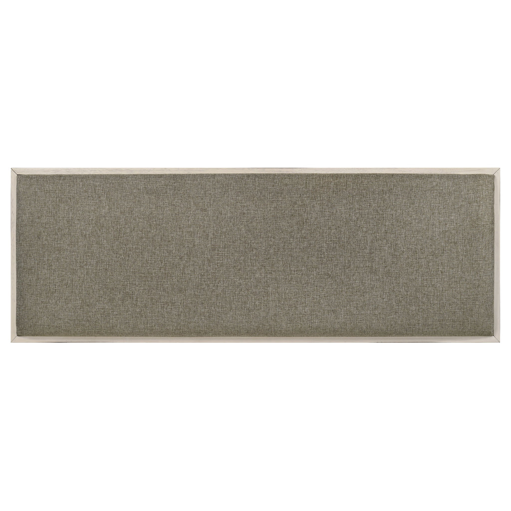 Franco Fabric Upholstered Bench with Shelf Distressed White