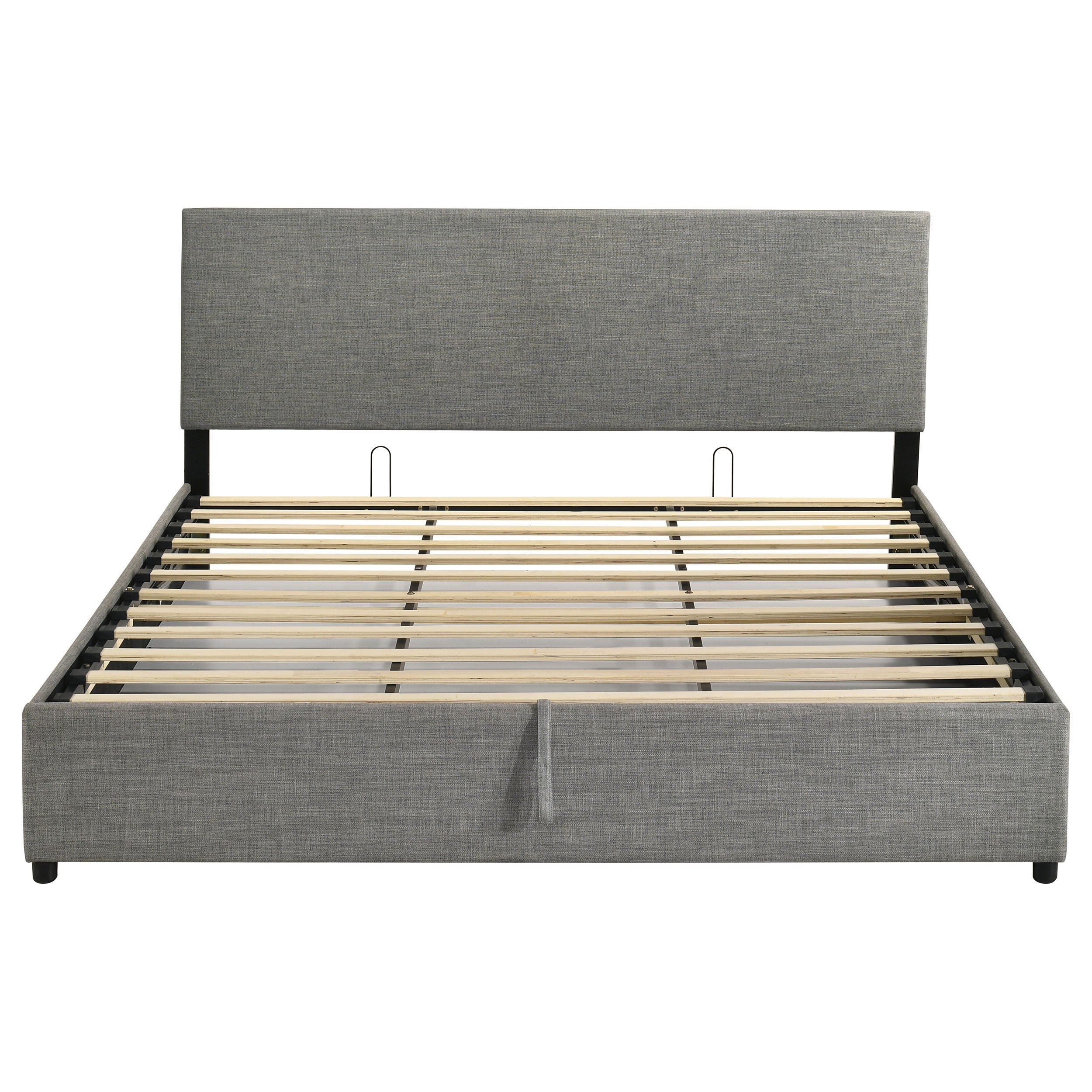 Reeves Upholstered Eastern King Lift-Top Storage Platform Bed Grey