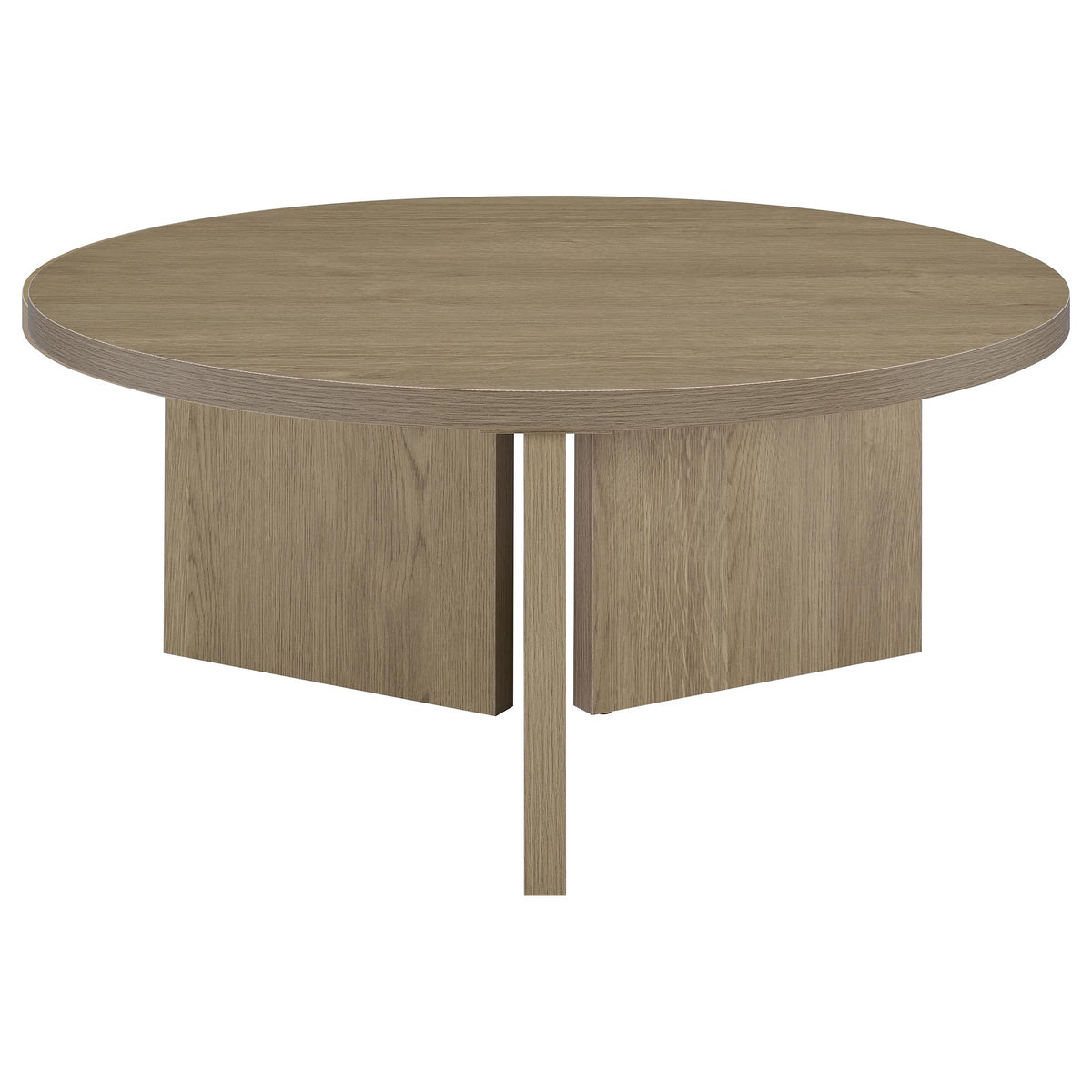 Aragon Round Panel Base Coffee Table Latte