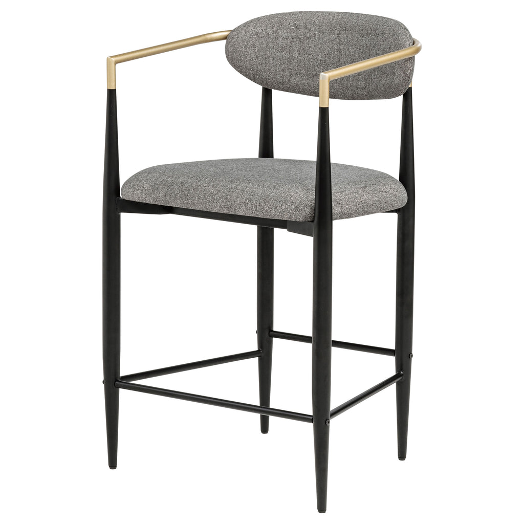 Tina Fabric Upholstered Counter Chair Grey (Set of 2)